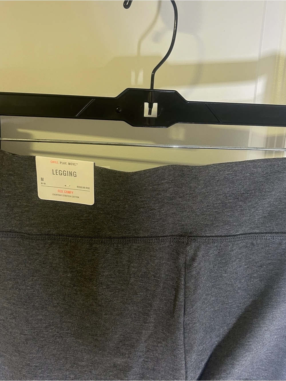 Aerie Women’s Feel Comfy Everyday Stretch Cotton Grey Regular Rise Leggings Sz M - Picture 8 of 9
